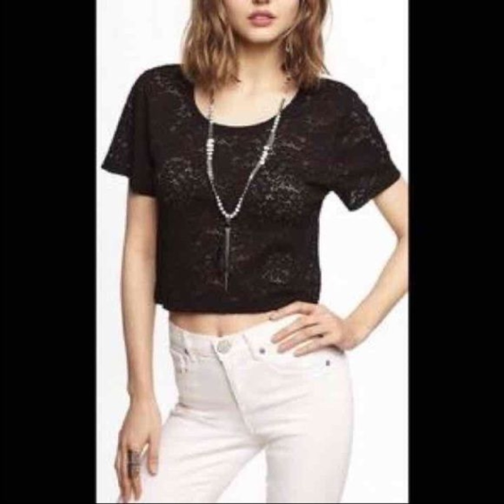 Express Black Lace Women's Crop Top